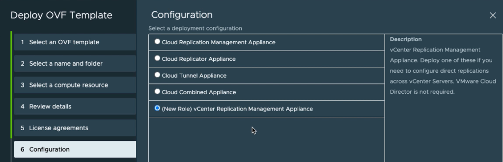 vCenter Replication Management Appliance Deployment