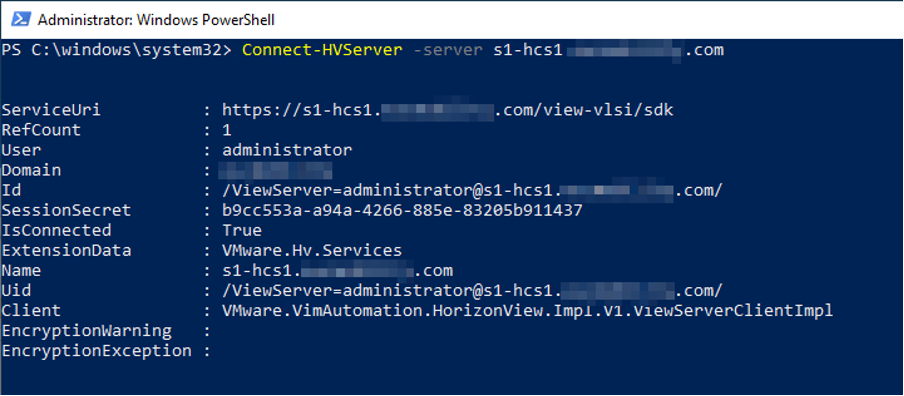 Connect HVServer