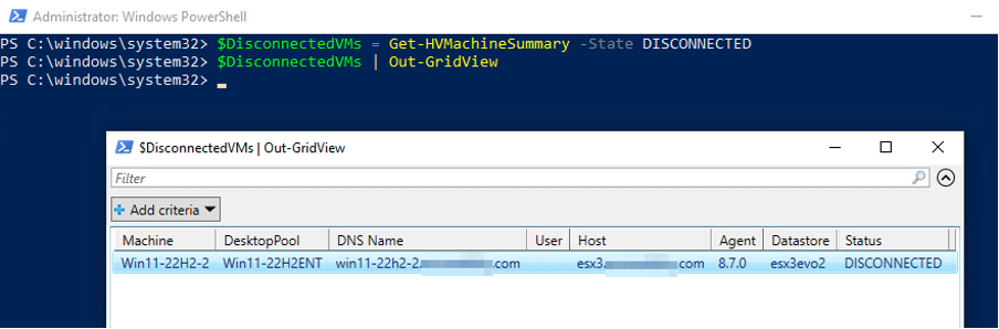 $DisconnectedVMs