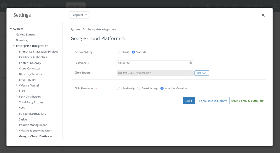 VMware Workspace ONE and Google Cloud Integration