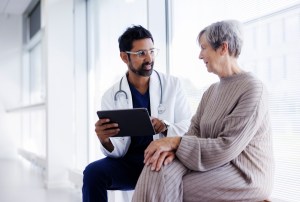 Clinician and patient in a clinal retail setting
