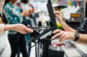 A close up of POS in retailer