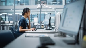 Woman working at computer