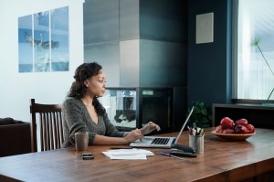 Woman working from home