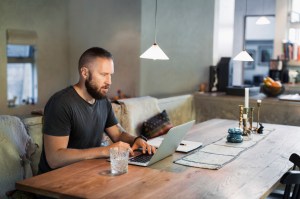 Man working from home on Mac