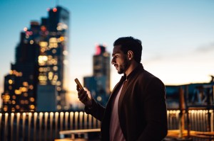 Businessman using mobile phone