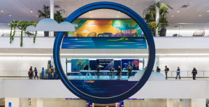 VMware Explore lens photo op inside building