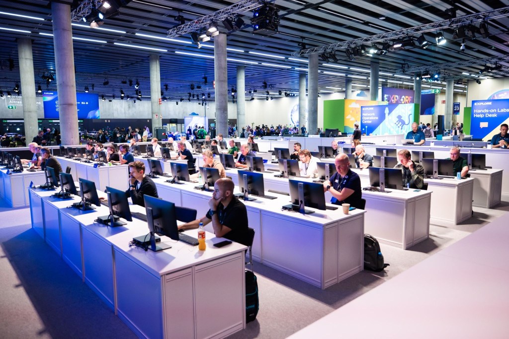 Attendees taking Hands-on Labs at VMware Explore