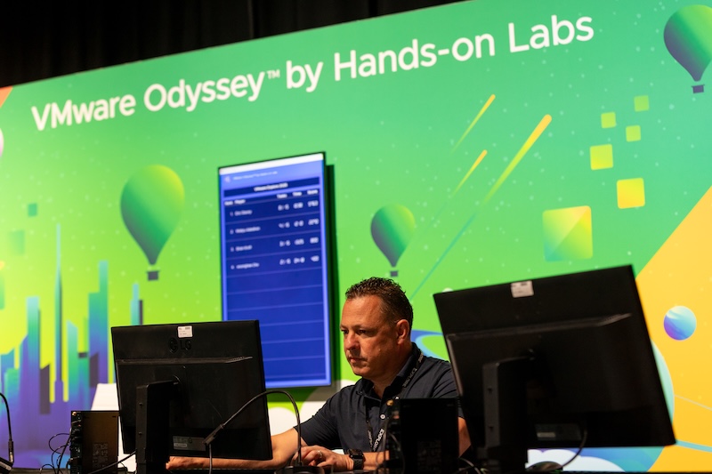 Attendee in the VMware Odyssey by Hands-on Labs at VMware Explore 2025 in Las Vegas