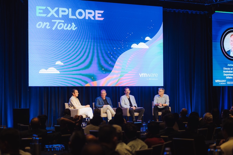 Panel session of speakers on stage during the Plenary Session at Explore on Tour in Sydney
