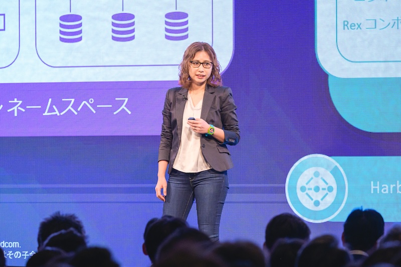 Speaker on stage at Explore on Tour in Tokyo