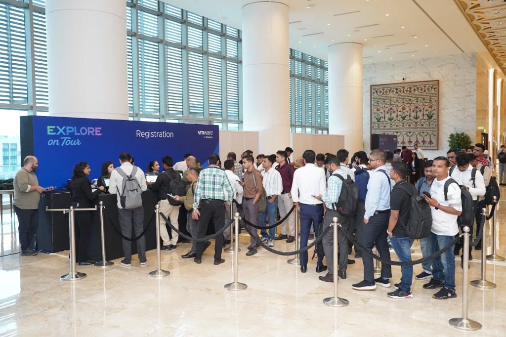 Attendees at Explore on Tour in Mumbai at registration