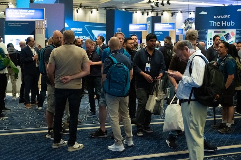 VMware Explore 2026 in Las Vegas attendees in The Hub