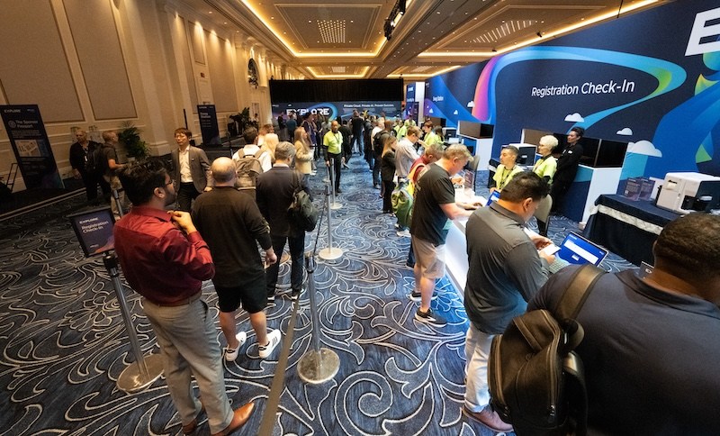 VMware Explore 2026 in Las Vegas attendees in Registration line