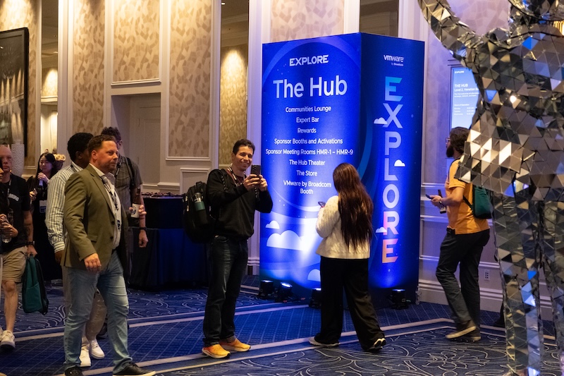 Surprise and Delight with attendees at the Welcome Reception at VMware Explore 2026 in Las Vegas outside of The Hub