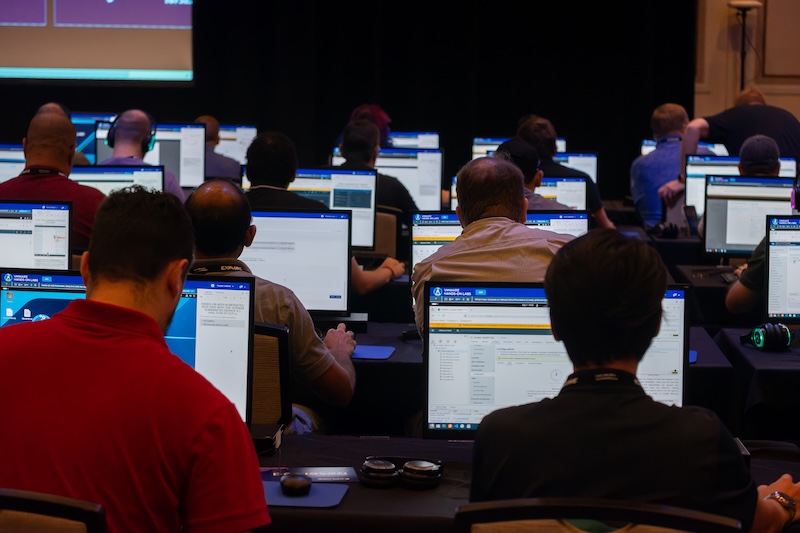 Attendees at Hands-on Labs at VMware Explore in Las Vegas