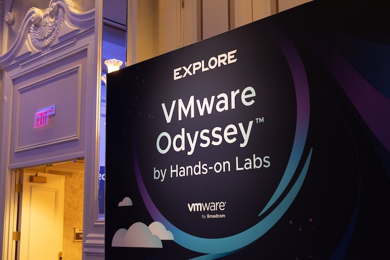 VMware Odyssey stage in Hands-on Labs area at VMware Explore in Las Vegas