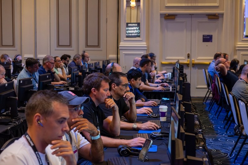 Attendees at Hands-on Labs at VMware Explore in Las Vegas