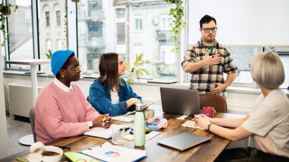 Diverse business team having a business meeting at the office