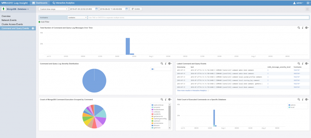 MongoDB content pack for vRealize Log Insight - VMware Cloud Management