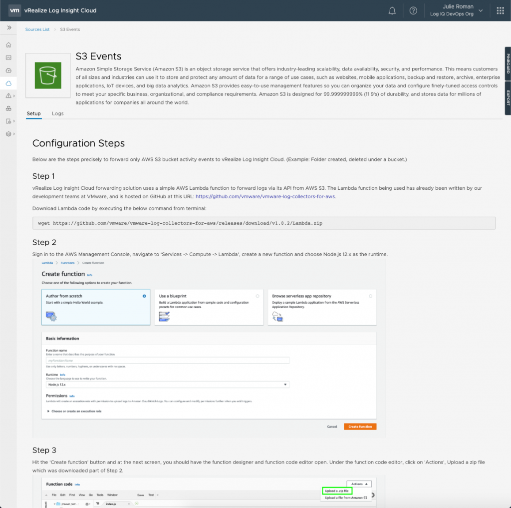 Log insight vmware настройка