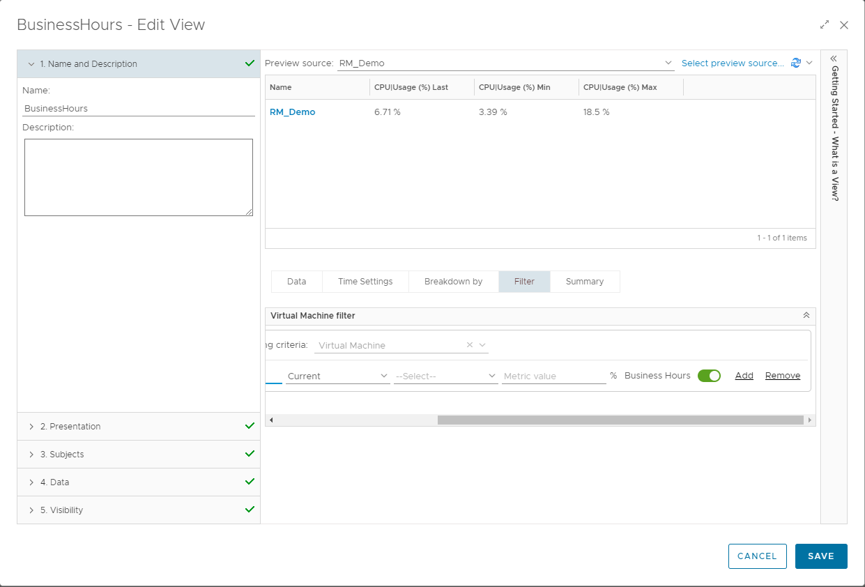 Views: Business Hours and not only in vRealize Operations 8.4 - VMware ...