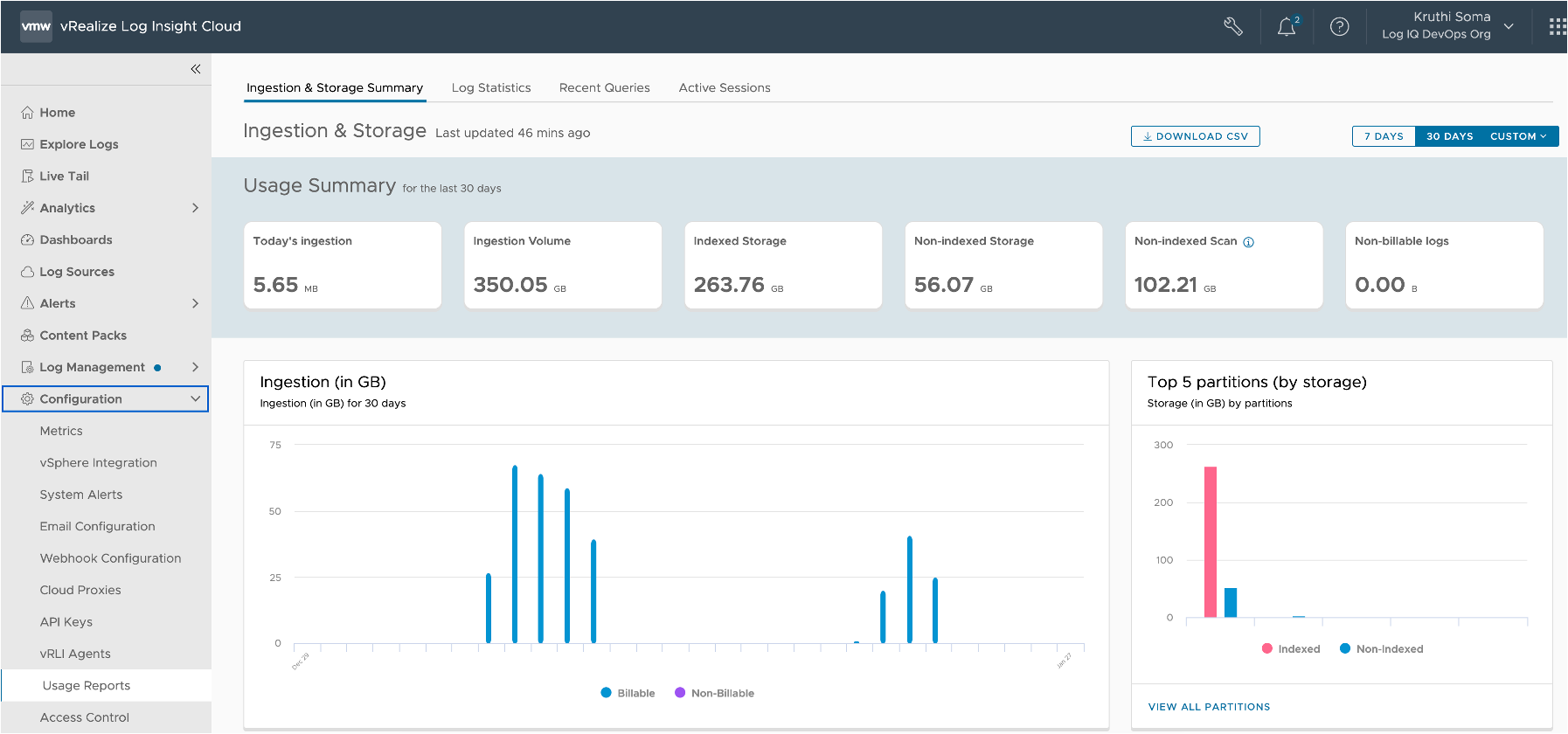 Bluepring VREALIZE. Ya cloud log messages.