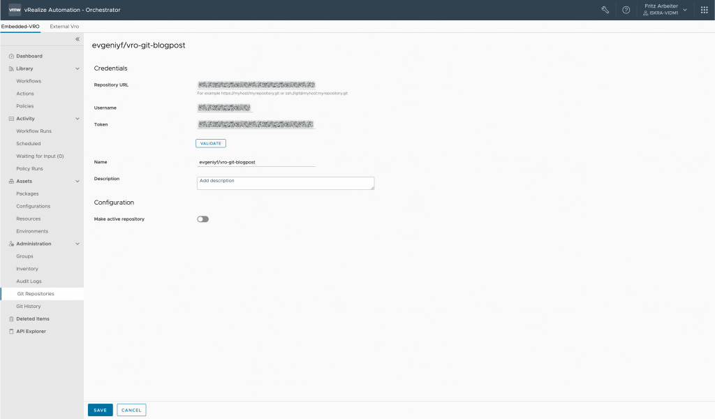 vRealize Orchestrator - Repository Details