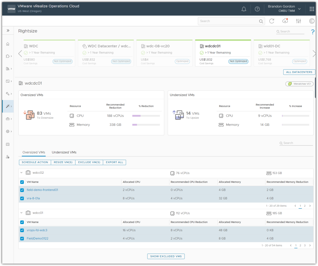 Rightsizing VMs with VMware Aria Operations - VMware Cloud Management