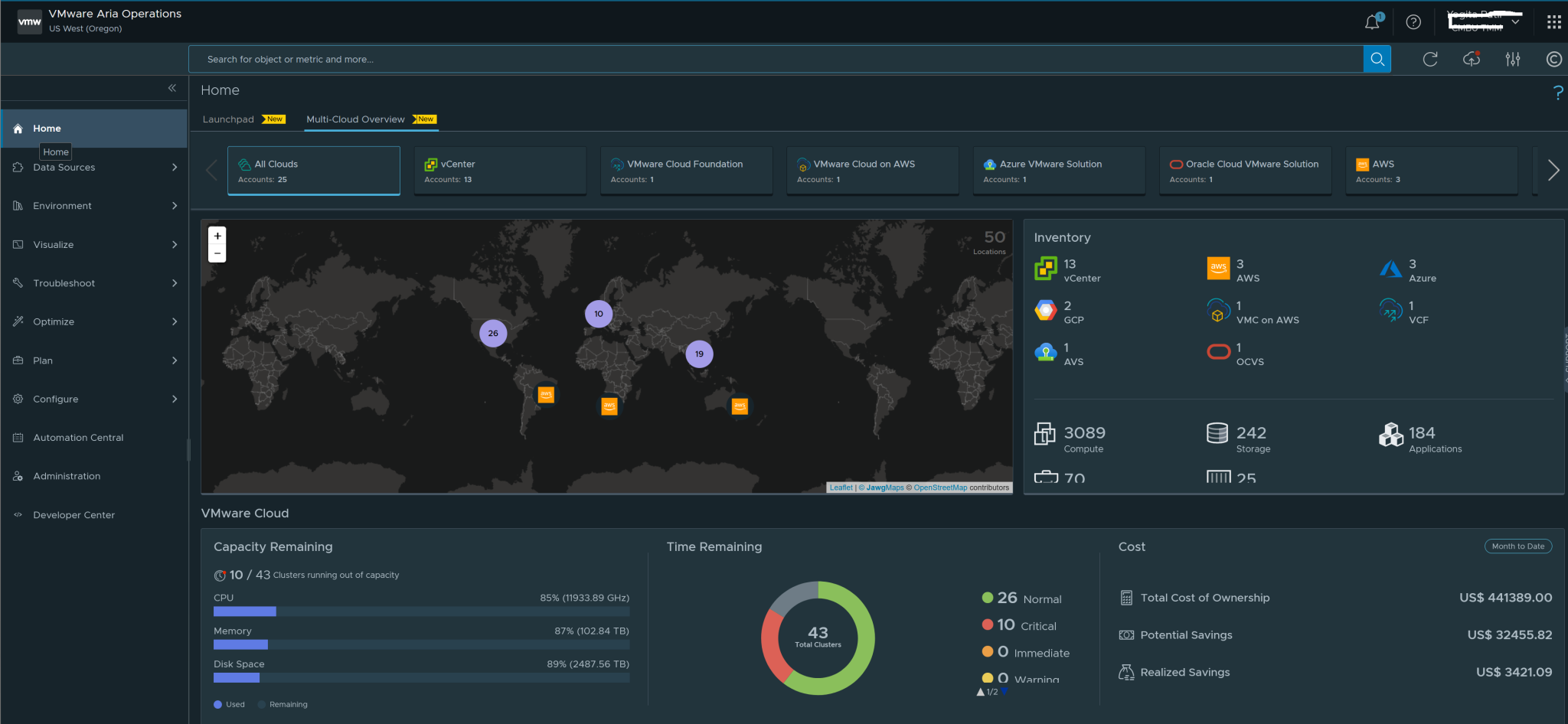 Multi-Cloud Overview In VMware Aria Operations - VMware Cloud Management