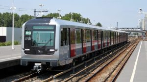 Train at station, Alstom rail transport
