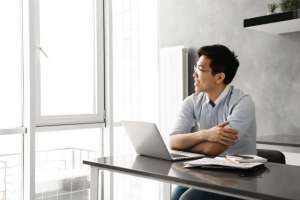 Developer sitting in office