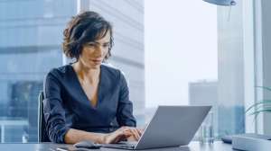 developer at her desk