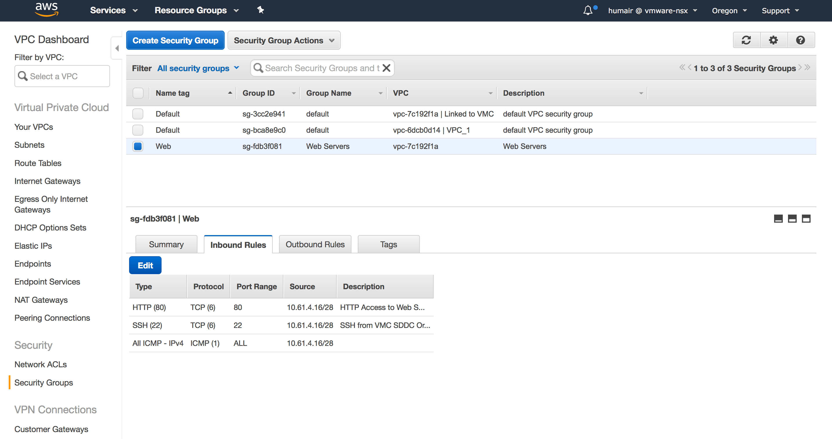 VMware Cloud on AWS with NSX: Communicating with Native AWS
