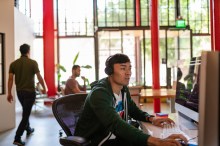 developer at the office