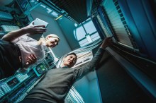 engineers in server room
