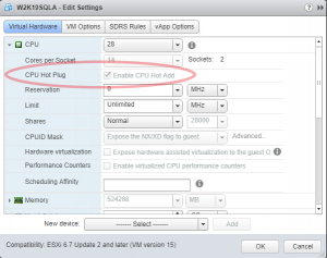 Cpu hot plug vmware что значит