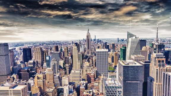 Beautiful view of  New York City skyline.