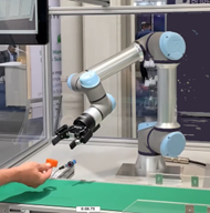 VMware and Intel demo at Hannover Messe 2023: photo of a robotic arm