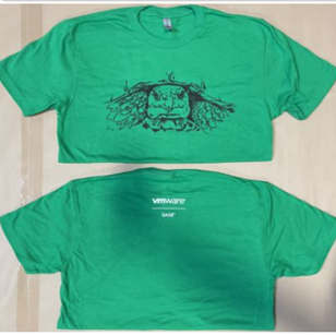 Green SASE t-shirt with VMware turtle