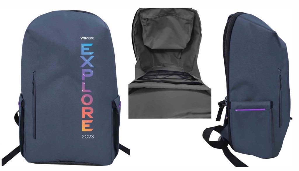 Image of the backpack available to attendees at VMware Explore Las Vegas
