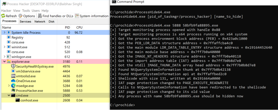 Hidden Malware with ProcessHide in Action