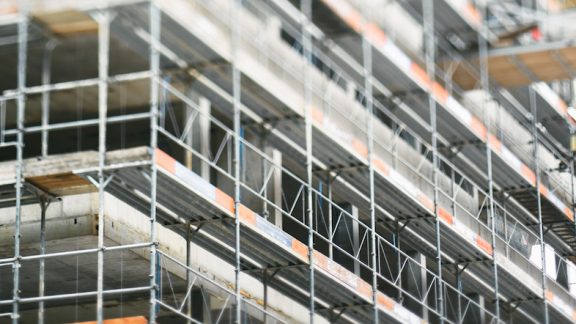 Tilt shift view of a construction site