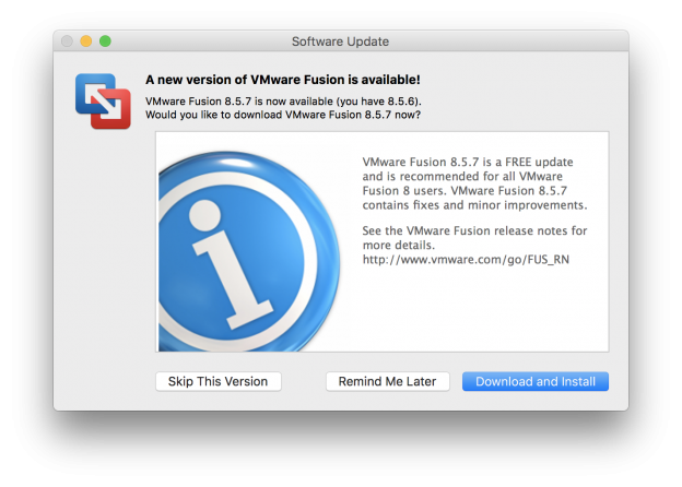 vmware fusion support