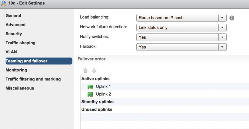 Route based on ip hash vmware настройка