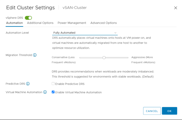 vSAN Stretched Cluster edit settings