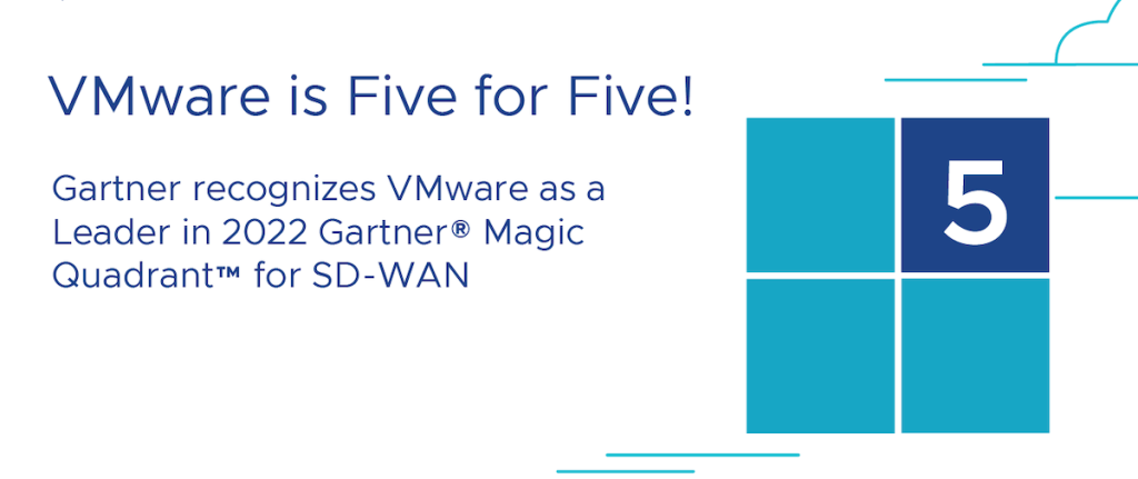 Gartner has named VMware as a Leader in the 2022 Gartner® Magic Quadrant™ for SD-WAN