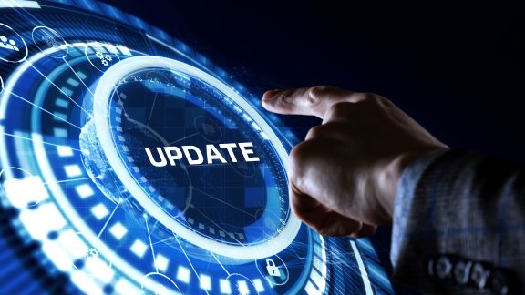 Business, Technology, Internet and network concept. Update software computer program upgrade.