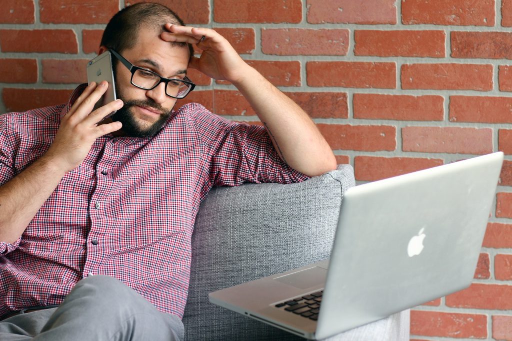 Frustrated online conference room user