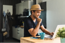 Remote worker on laptop enjoying seamless connection